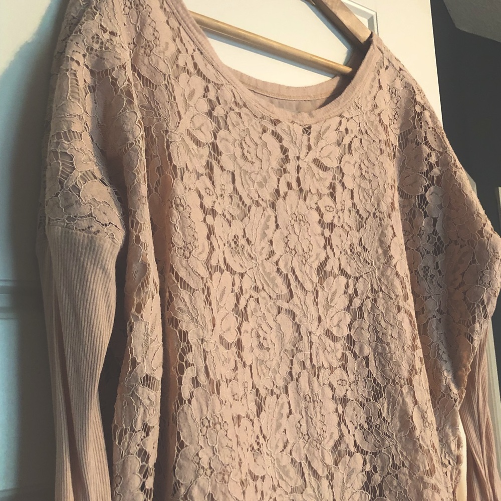 ❣️Pale link light lace sweatshirt